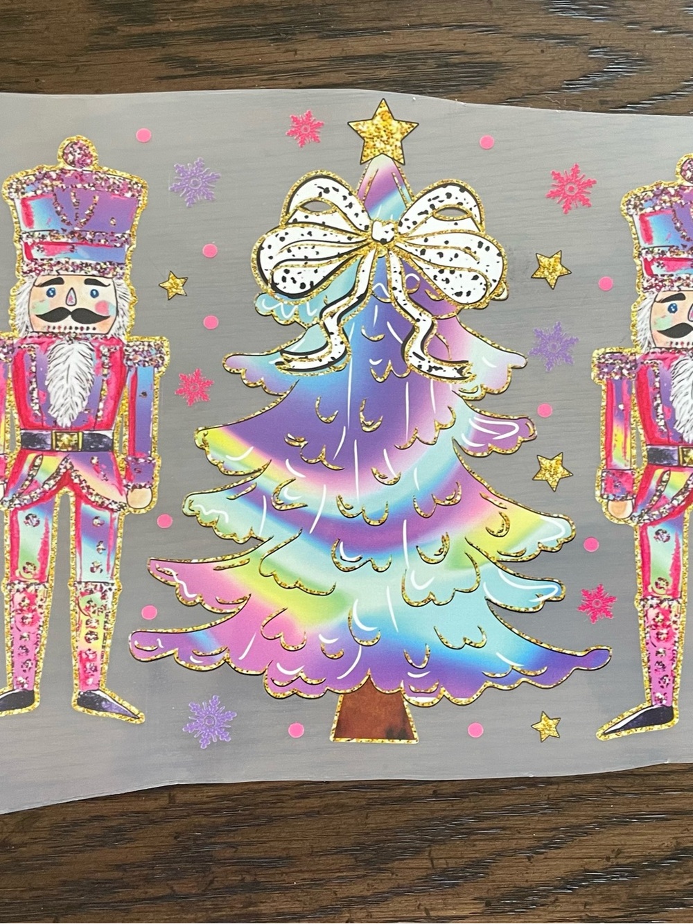 Iridescent Rainbow Christmas Tree Window Cling - Home Party Supplies